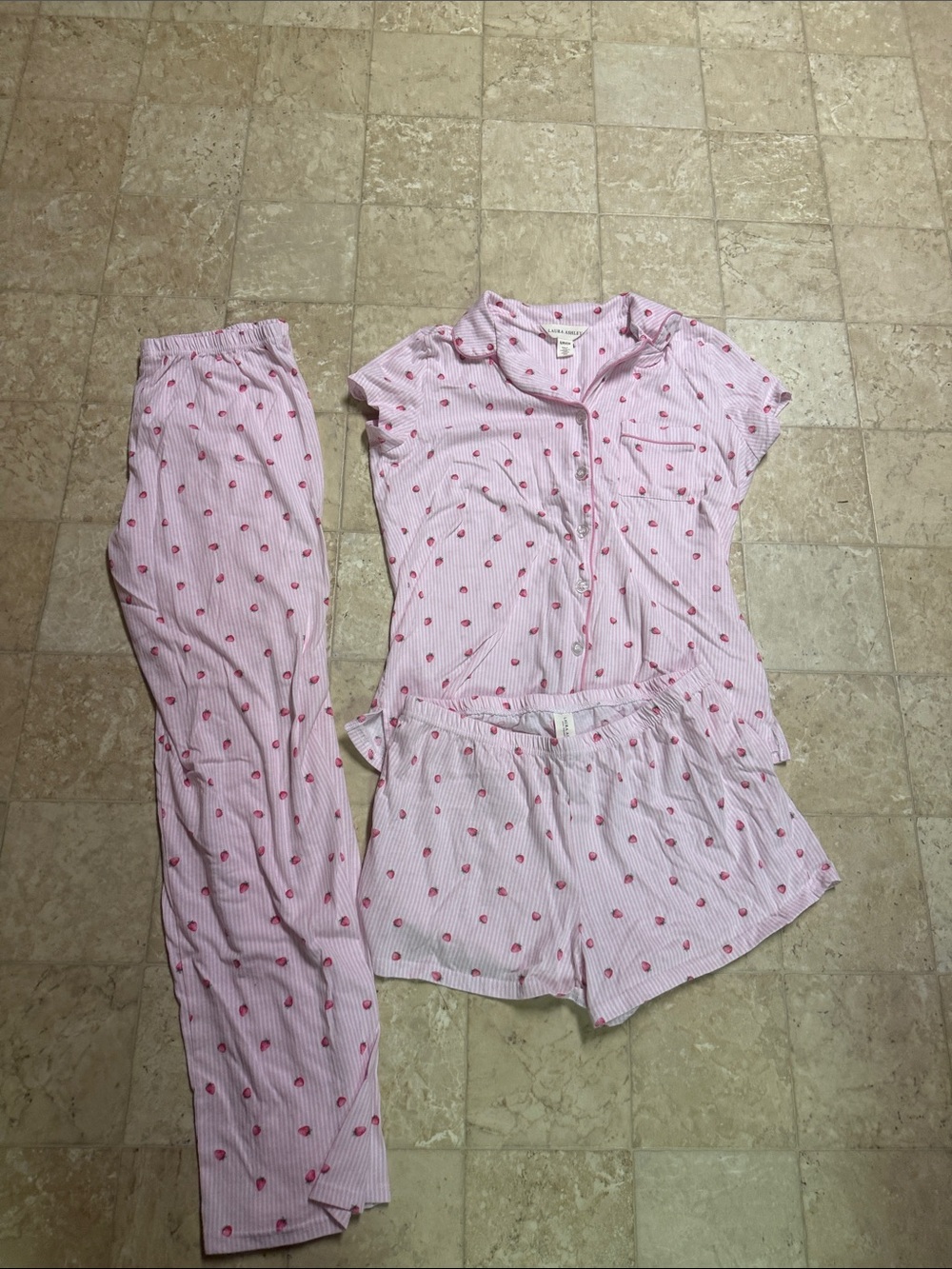 Laura Ashley Strawberry Print Pajamas Set